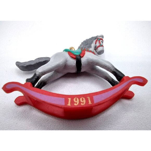 Rocking Horse Memories Ornament Hallmark Keepsake 1991 Vintage Christmas - Picture 9 of 10